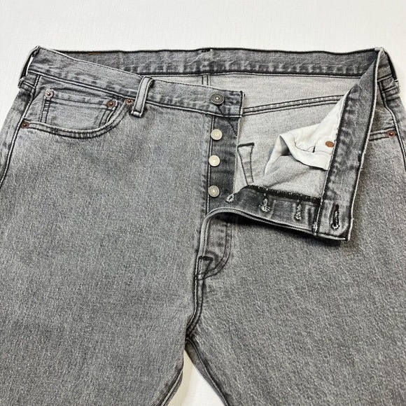 Levis 501 Jeans Dirienzo Gray Rigid Denim Men’s 36x30 Y2K Button Fly Orig. Fit - Picture 4 of 13